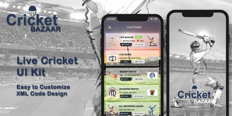Live Cricket - Android Design UI Kit
