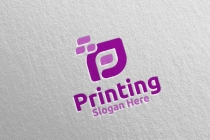 Letter P Printing Company Logo Design Screenshot 2