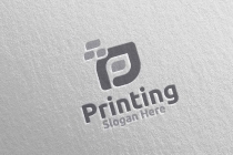Letter P Printing Company Logo Design Screenshot 3