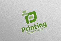 Letter P Printing Company Logo Design Screenshot 4