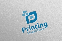 Letter P Printing Company Logo Design Screenshot 5