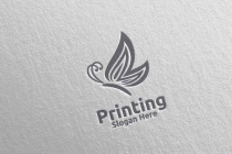Butterfly Printing Company Logo Design Screenshot 3