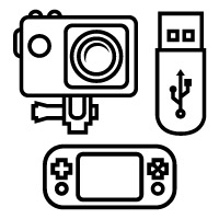 Electronic and Storage Devices - Line Icons