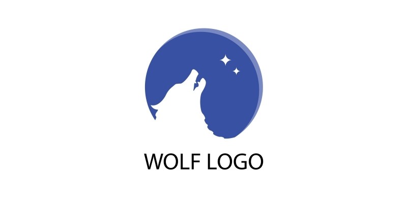 Wolf Moon Vector Logo