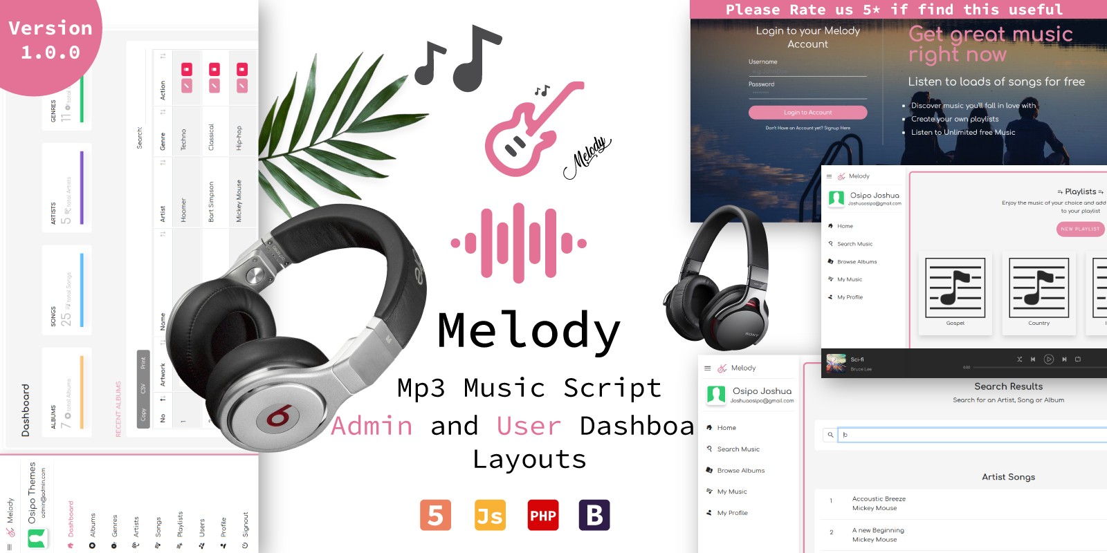 Melody - MP3 Streaming Music Script