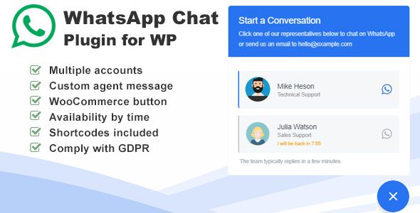WhatsApp Chat Plugin for Wordpress by Brilliant | Codester