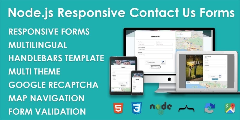 Node.js Responsive Contact Us Forms