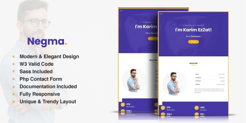 Negma - HTML5 Personal Portfolio Template