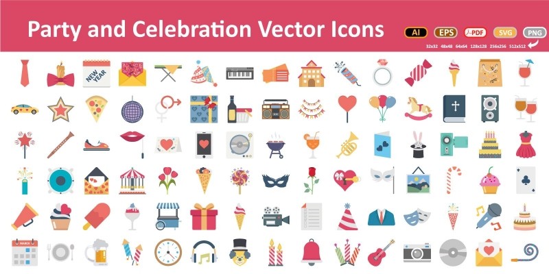Party and Celebration Vector icons