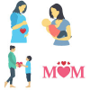 Mother Day color Vector Icons pack