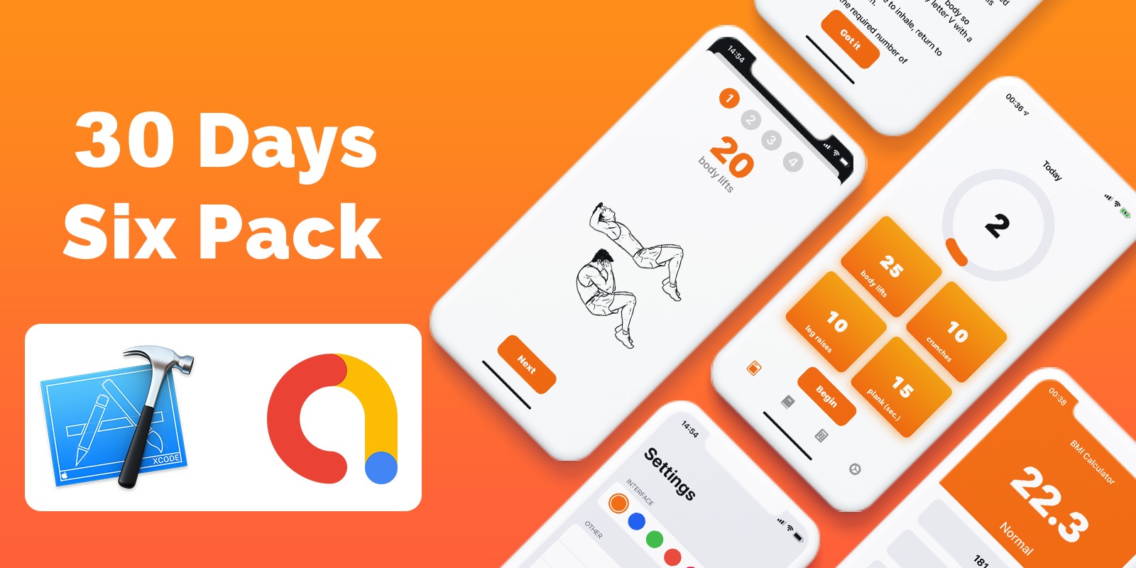 30 Days Six Pack - iOS Fitness App Source Code