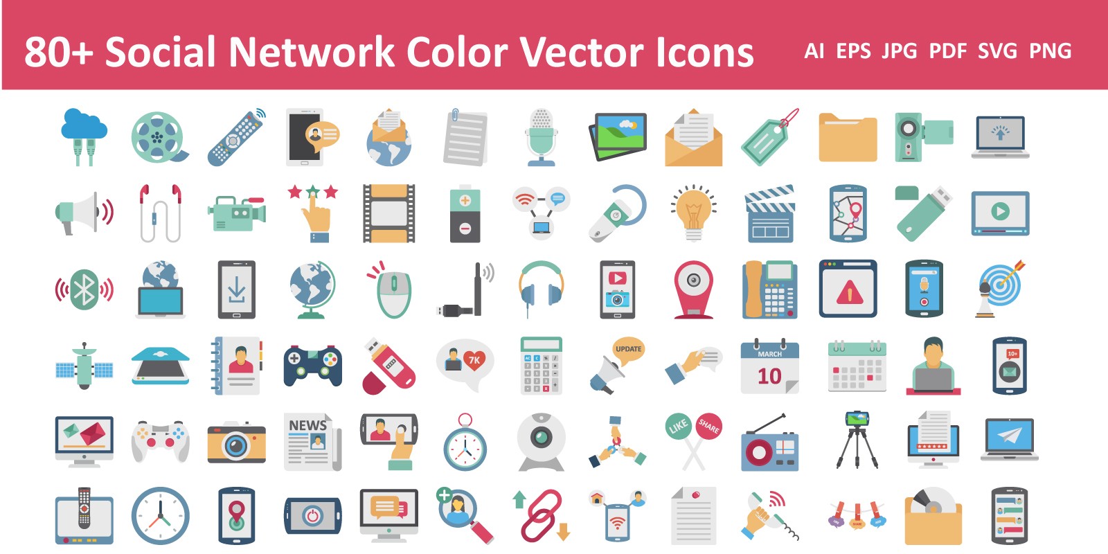 Social Network Color Vector Icon