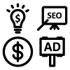  SEO And Marketing Bold Outline Icons