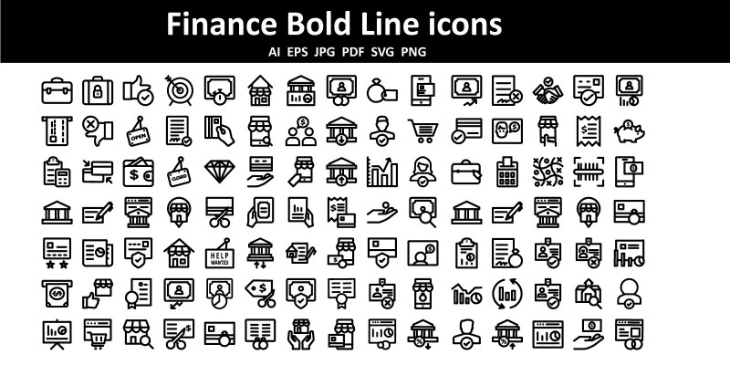  Finance Bold Line icons