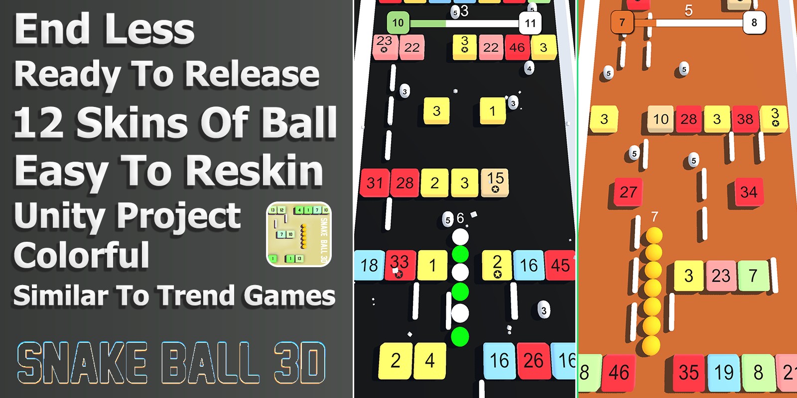 Snake Ball 3D - Unity Project for Android and iOS