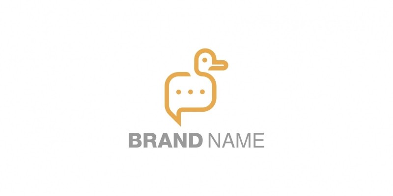 Chat Duck Logo Template