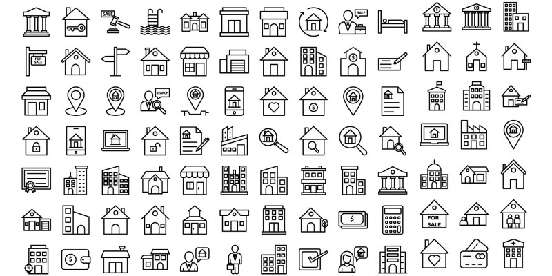 Real Estate Line Vector Icon