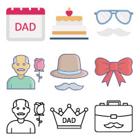 Father Day Vector Icons Set