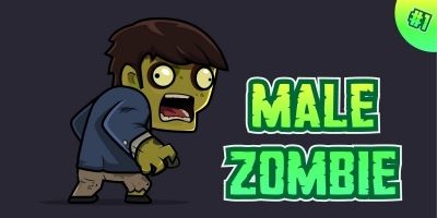Male Zombie 2D Game Character Sprites 01
