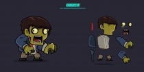 Male Zombie 2D Game Character Sprites 01 Screenshot 1