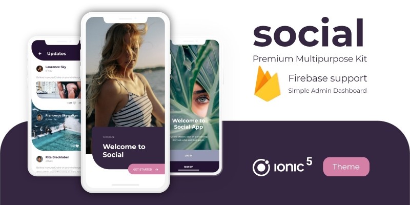 Social Pro UX UI Ionic 5 Starter Multipurpose Fire