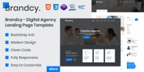 Brandcy - Digital Agency Landing Page Template Screenshot 1