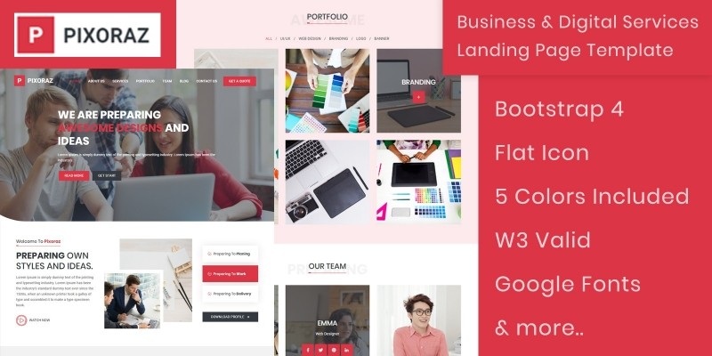 Pixoraz Landing Page