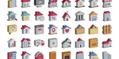 Real Estate Isometric Vector Icons