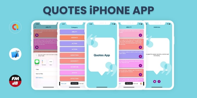 Quotes App with Categories - iPhone App