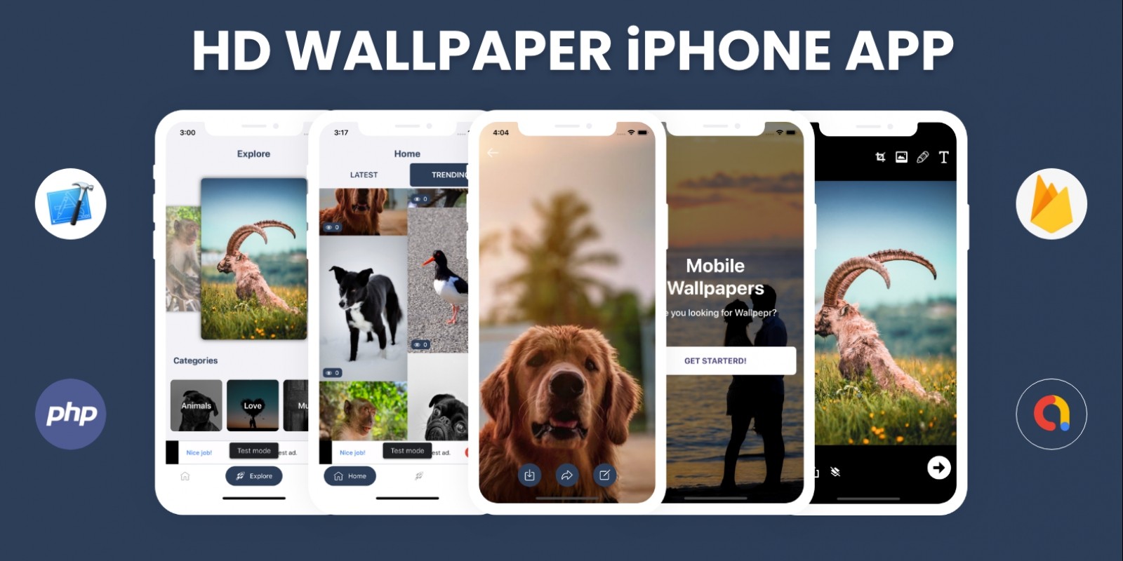 HD Wallpaper - iPhone App with Admin Panel