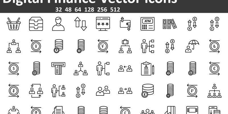  Digital Finance Vector icons