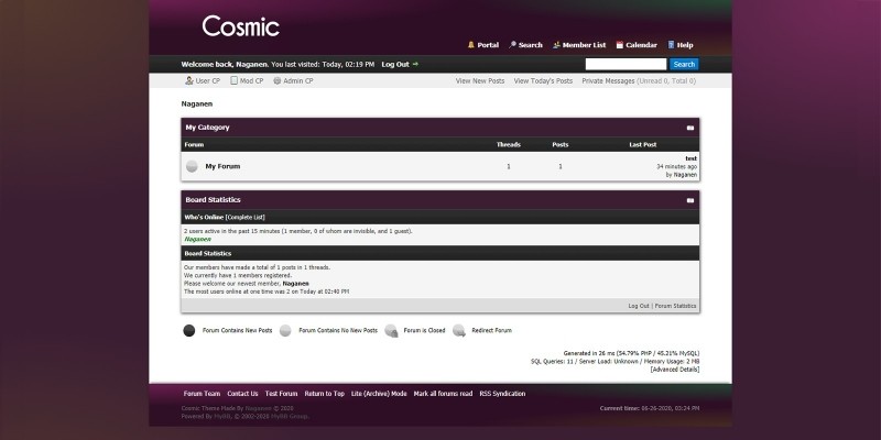 Cosmic - MyBB Theme