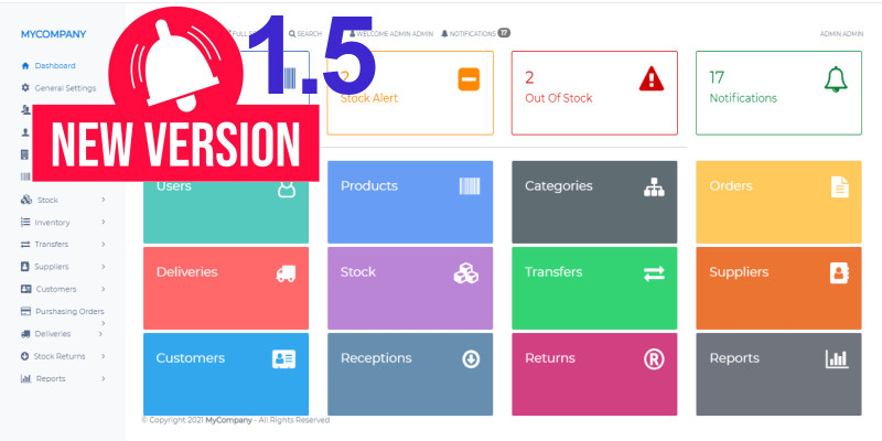 Responsive Warehouse Management System PHP