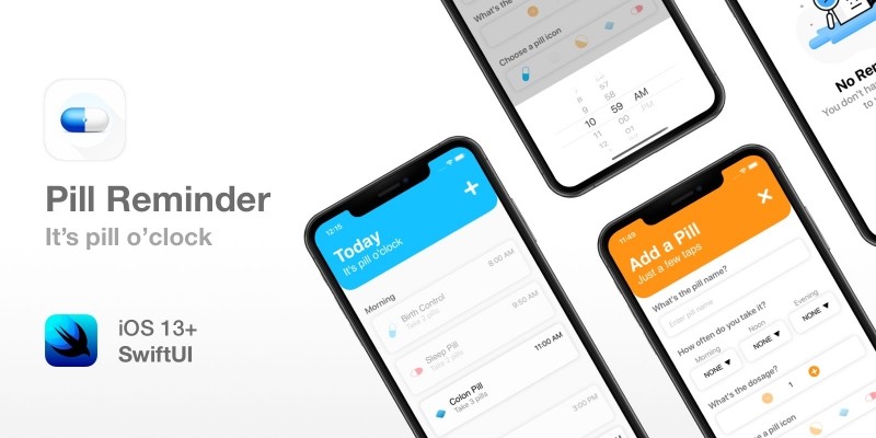 Pill Reminder - Full SwiftUI App For iOS