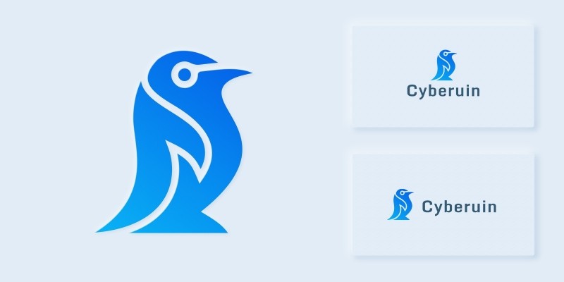 Cyber Penguin Logo Template