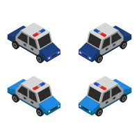 Isometric Police Car On A White Background