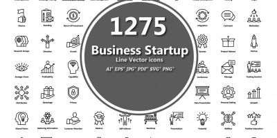 1275 Business Startup Line Vector Icons