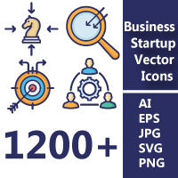 1200 Business Startup Vector icons