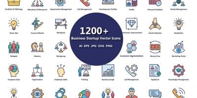 1200 Business Startup Vector icons