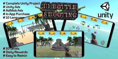 Bottle Shooting Game 3D - Unity Source Code