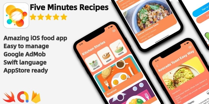 Five Minutes Recipes - iOS Source Code