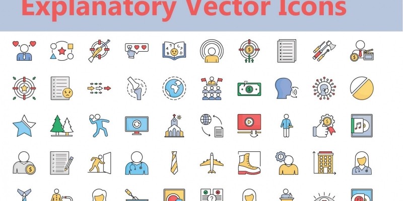 Explanatory Vector Icons With 6 Different Styles