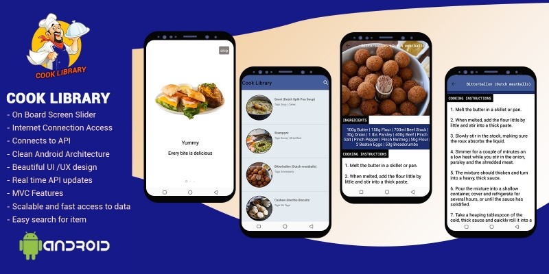 Cook Library Food App - Android  Source Code 