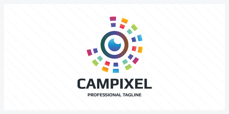 Camera Pixel C Letter Logo