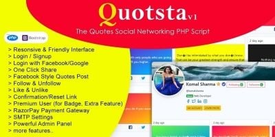 Quotsta - Quotes Social Networking PHP Script