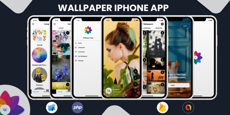 Wallpaper iPhone App with Admin Panel