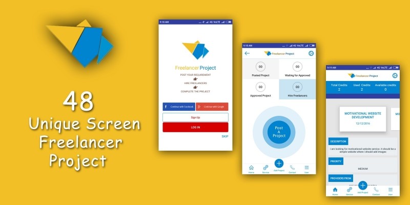 Freelancer App Design UI KIT Android Source Code