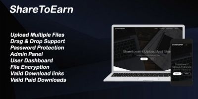 ShareToEarn - Upload Share And Earn PHP Script