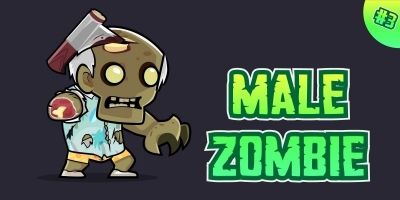 Male Zombie 2D Game Character Sprites 03