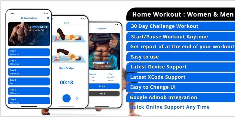 Home Workout - iOS App Template